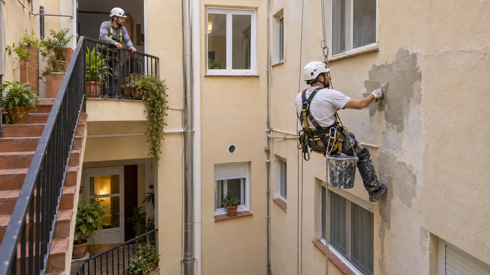 Rehabilitación de patios de luces en Mataró