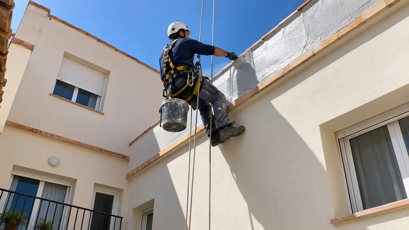 Impermeabilización de peto exterior en altura