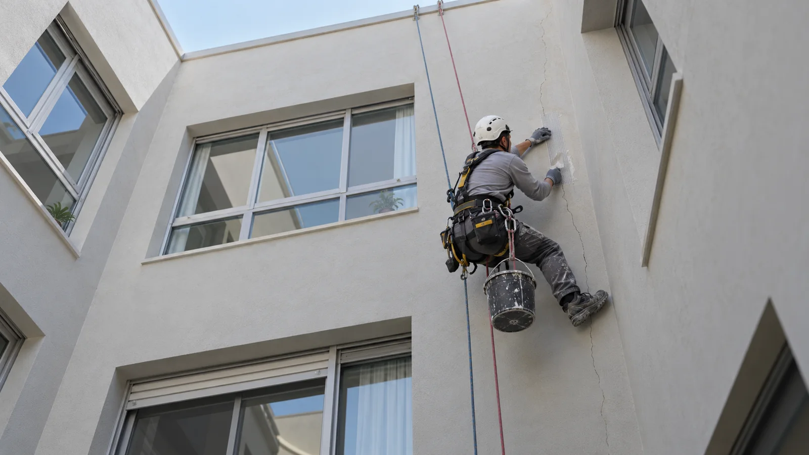 Reparación de fisura de patio en altura